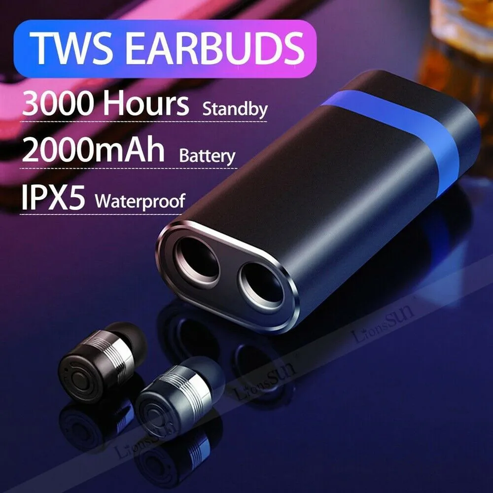 Mini TWS Bluetooth Earphones True Wireless Stereo Earbuds with Mic Portable Cordless Dual Headsets 2000mah Charger Case | Электроника