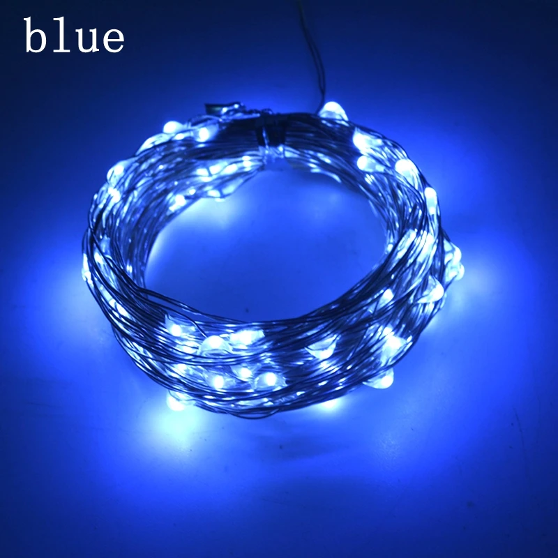 Blue 100/200 светодиоды и солнечные лампы света Водонепроницаемый светодиодный Медный провод шнура для отдыха на открытом воздухе светодиодный полосы для рождественской вечеринки лампа для декорации на свадьбу - Испускаемый цвет: Blue