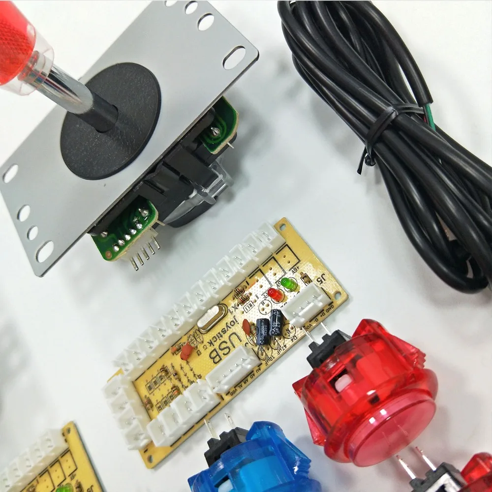 2 игрока прозрачный без LED аркадный Набор DIY нулевой задержки USB энкодер чистый