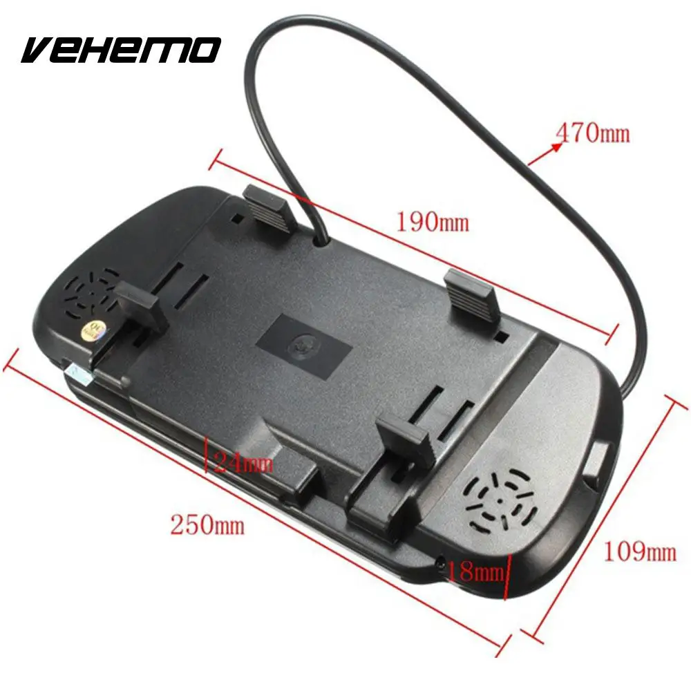 Vehemo 7 дюймов IP68 запасная камера автомобильный монитор заднего вида фотовспышка