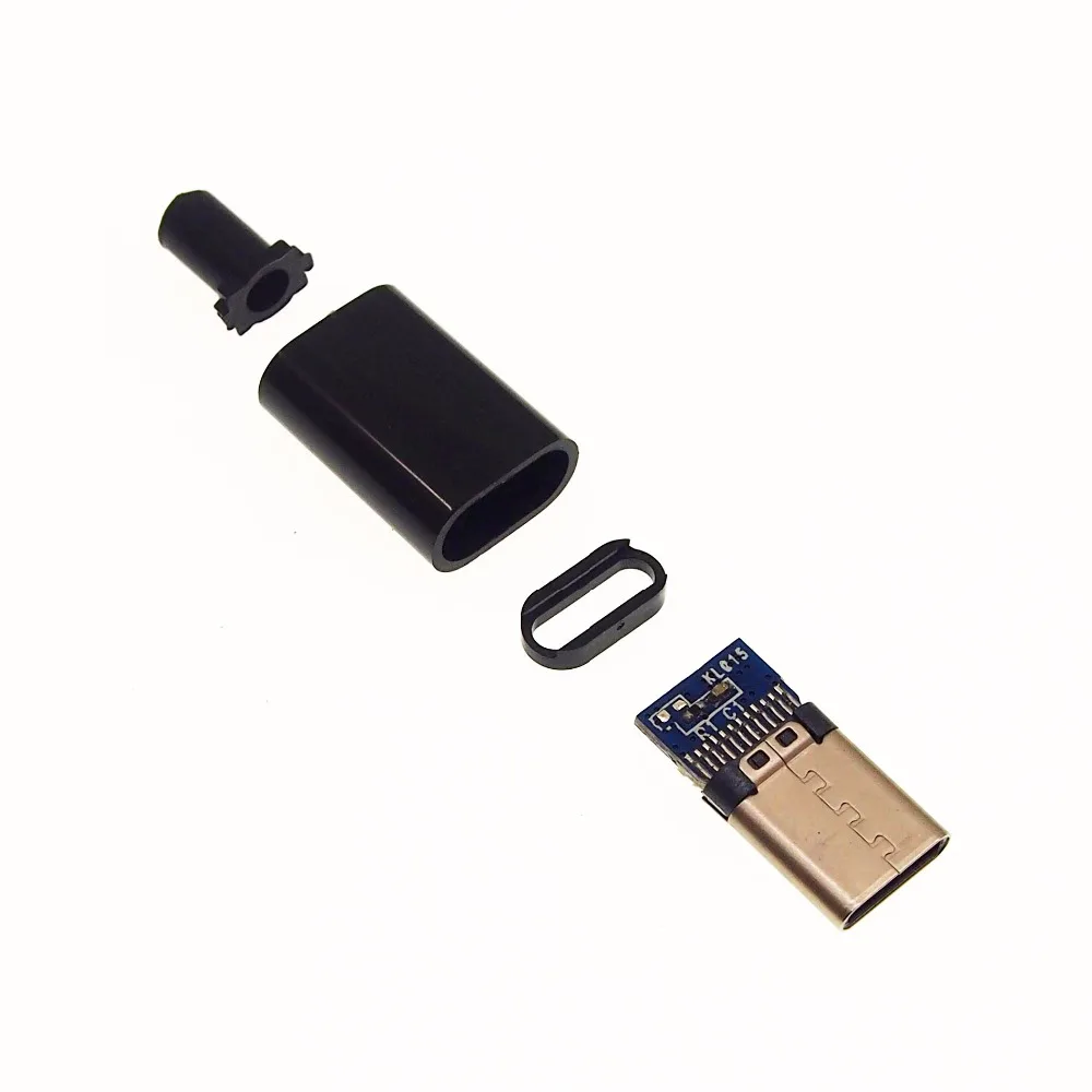10set 4 IN 1 USB3.1 Type C connector Charging and data male plug with PCB board black housing | Электроника