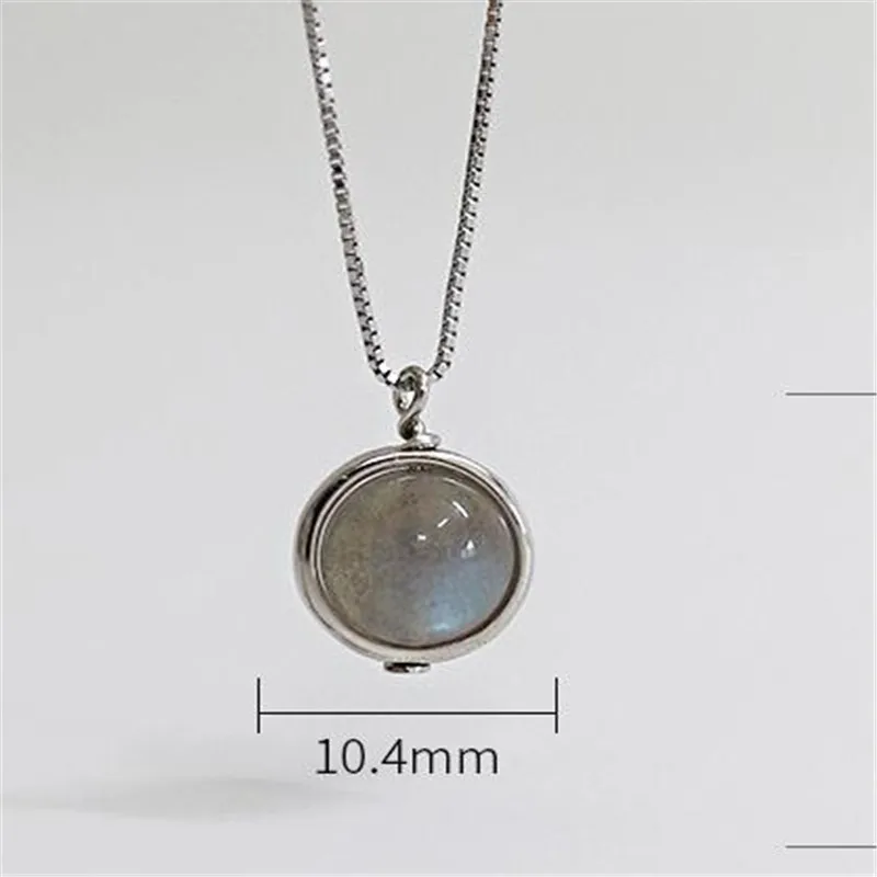 Jsmpfy 925 Sterling Silver Handmade Natural Moon Stone Pendant Necklace &ampPendants Box Chain Necklaces For Women Gifts | Украшения и