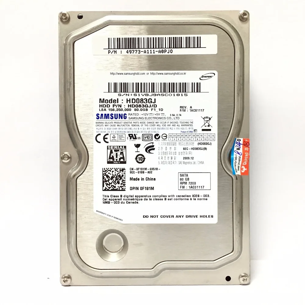 Настольный ПК SAMSUNG 80 Гб 160 Гб 250 ГБ 320 ГБ 2 ТБ 500G 160G 250G 320G 500G 3,5 внутренний HDD 5400 7200 SATA 1 ТБ жесткий диск