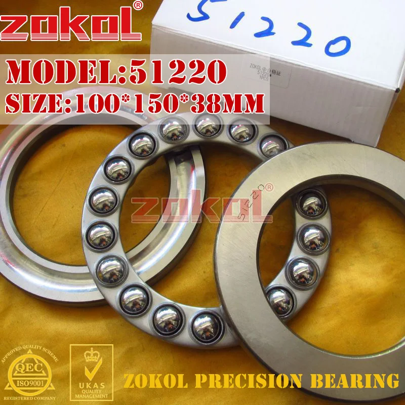 ZOKOL подшипник 51220 упорный шарикоподшипник 8220 100*150*38 мм|bearing bearing|bearing thrustbearing ball |