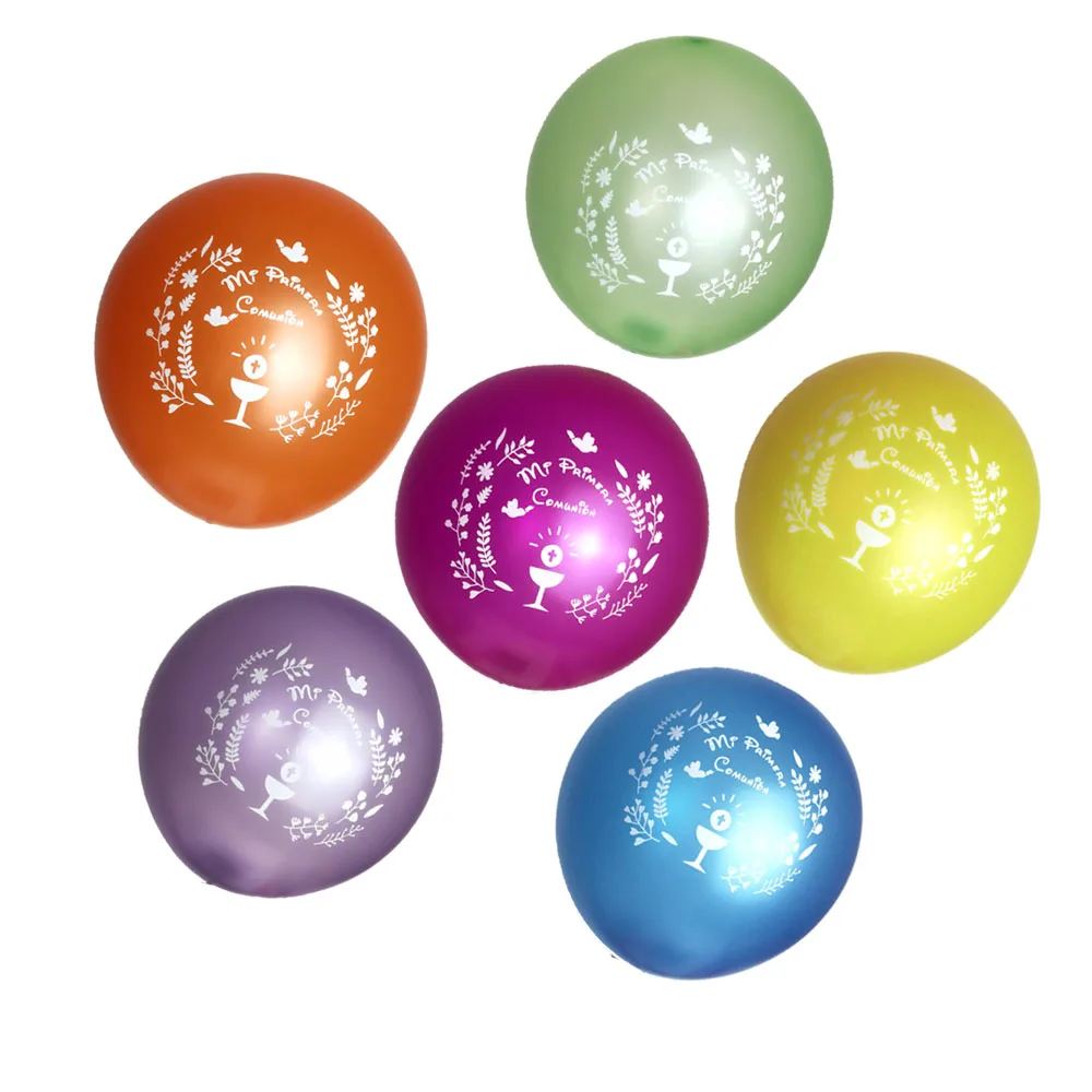 colorful communion 50 шт. 10 дюймов красочный испанский логотипа Ми Primera Comunion шары для мальчика и девочки 1st Святое Причастие Deciration шары - Цвет: colorful communion