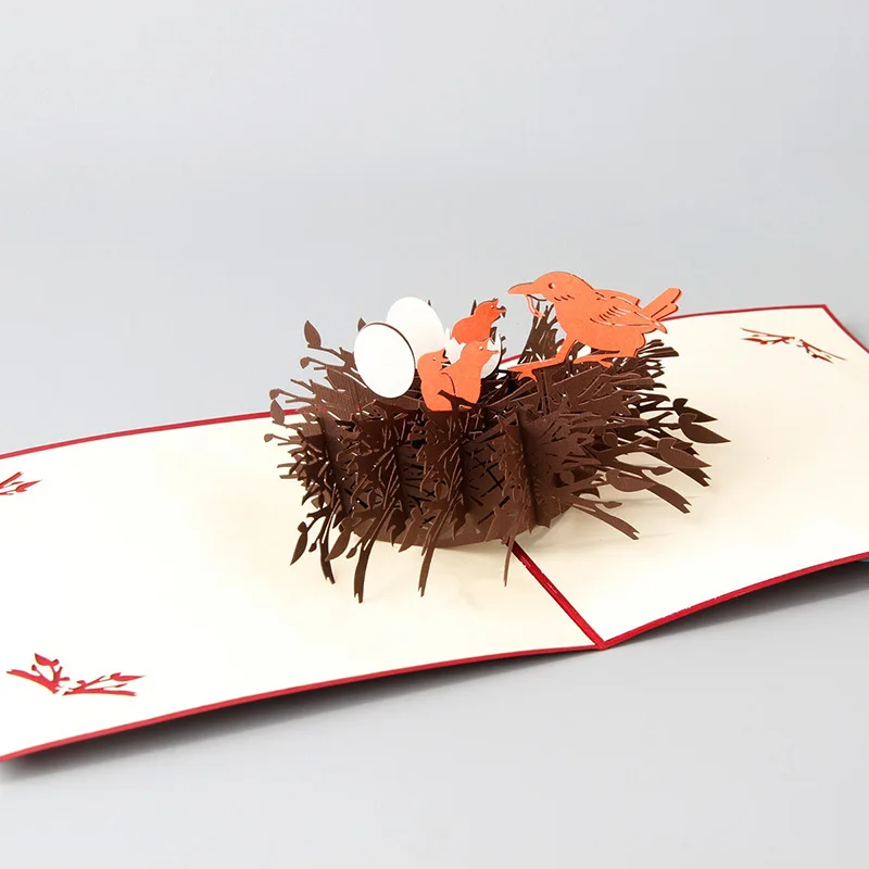 3 шт./лот лазерная резка ручная работа 3D всплывающие открытки птицы любовь