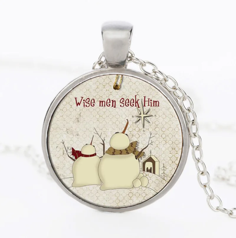 Модное ожерелье с милым снеговиком из сплава кабошон подвеской оптовая