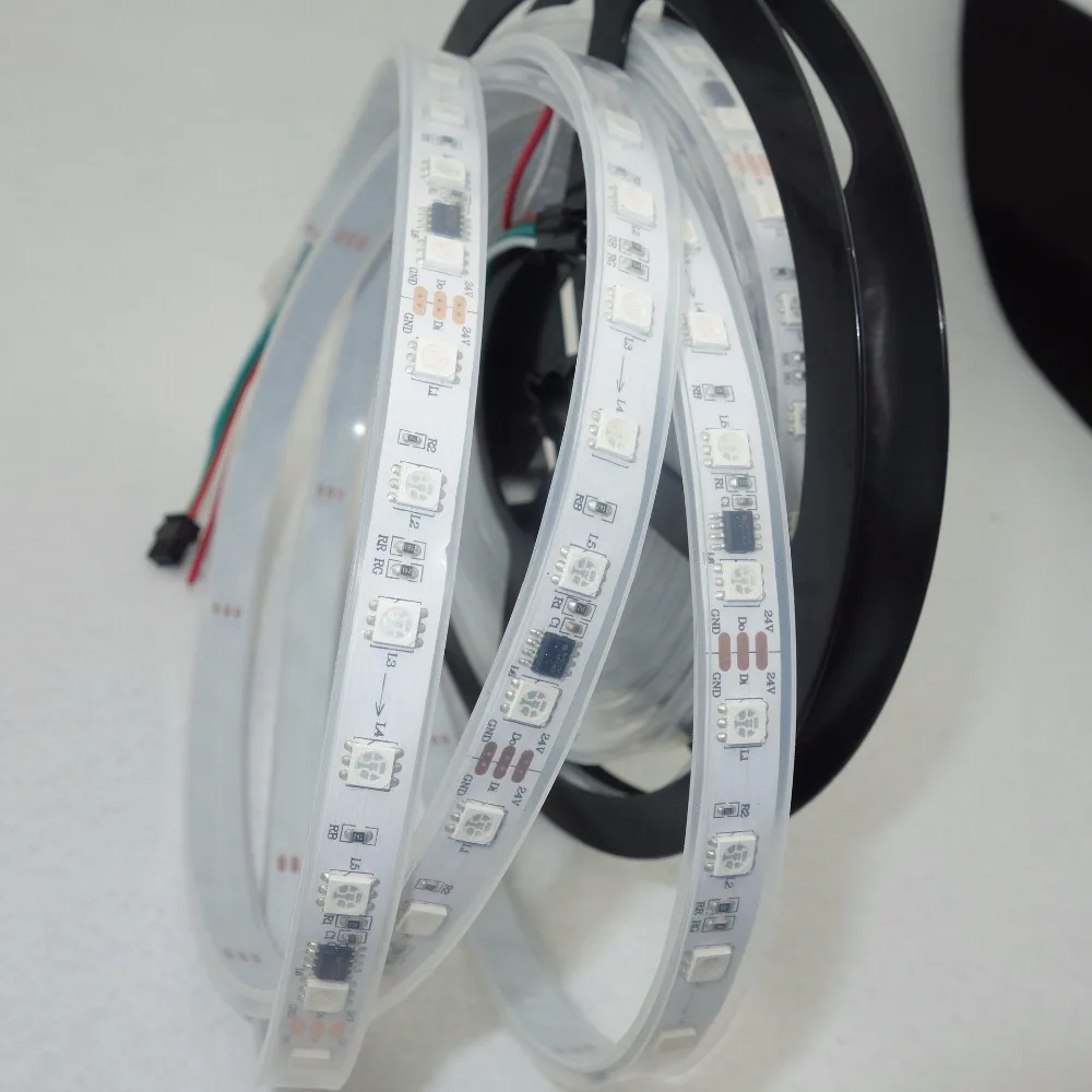 5 м DC24V SM16703 IC (аналогичный WS2811 IC) 60 светодиодов с/м (10 пикселей/м) белая