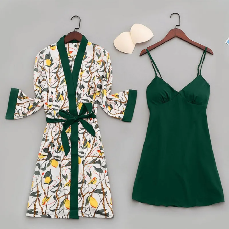 Женская пикантная кружевная Пижама шелковая атласная пижама для сна ночная