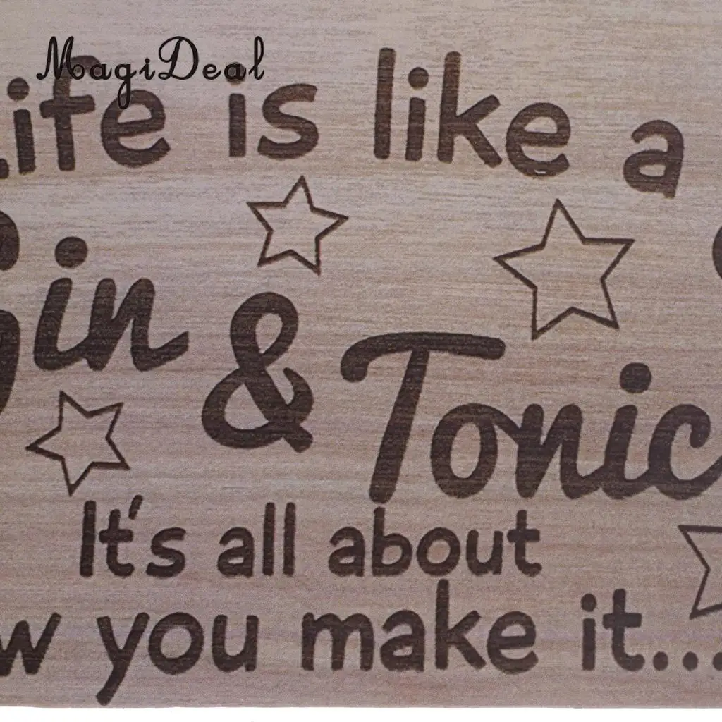MagiDeal Life-это как Gin& Tonic деревянный знак для домашнего бара, Коктейльные Вечерние украшения на стену, винтажная дизайнерская подвесная табличка