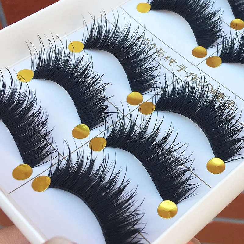 5 пар хлопковых стеблей натуральные длинные накладные ресницы грязные мягкие