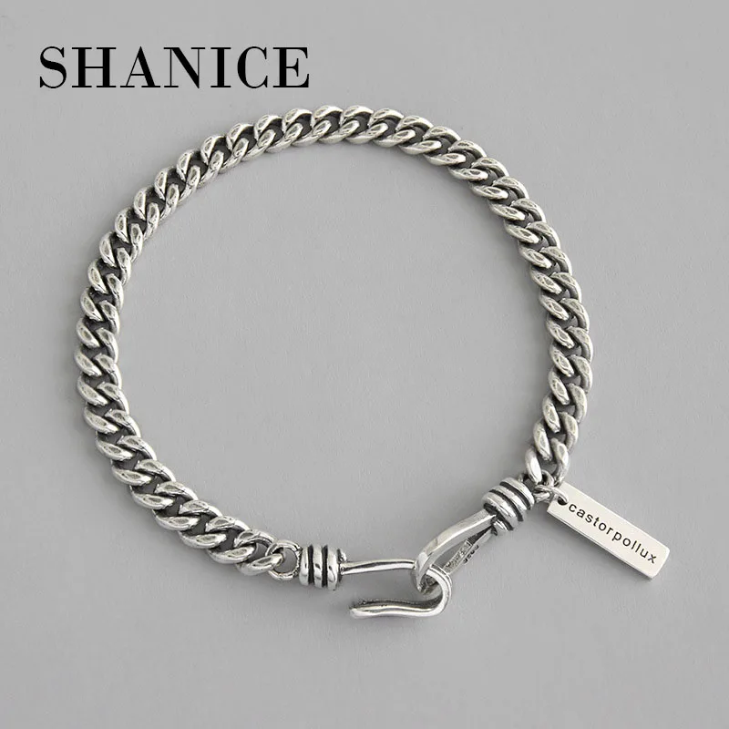 SHANICE, 925 пробы, серебряные браслеты для щиколоток, для панков, для женщин, мужчин, хип-хоп, старая цепочка, браслет, серебряный, лучший подарок, ювелирное изделие