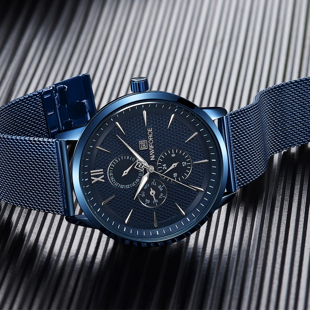 Часы мужские кварцевые с сетчатым браслетом 24 часа|Кварцевые часы| |