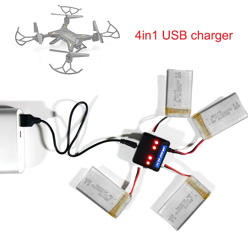 KY601S зарядное устройство 4 в 1 USB Батарея зарядный кабель набор для KY601S KY101S RC Квадрокоптер Дрон аксессуары