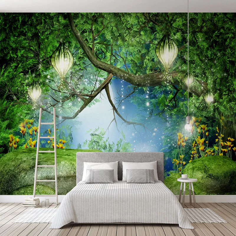 Пользовательские фотообои любого размера 3D мечта зеленый лес пейзаж настенная