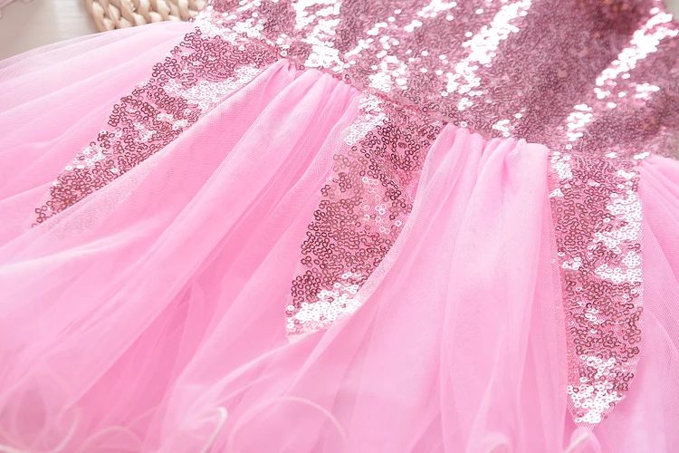 girls dress summer new fashion mesh sequins kids sleeveless for children wedding party princess clothing | Детская одежда и обувь