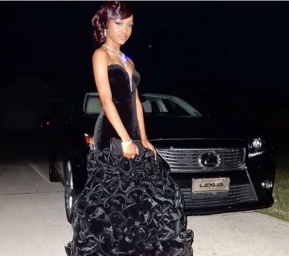 2017 Новых Прибыл Возлюбленной Бархат Длинные Русалка Бургундия Пром Платья