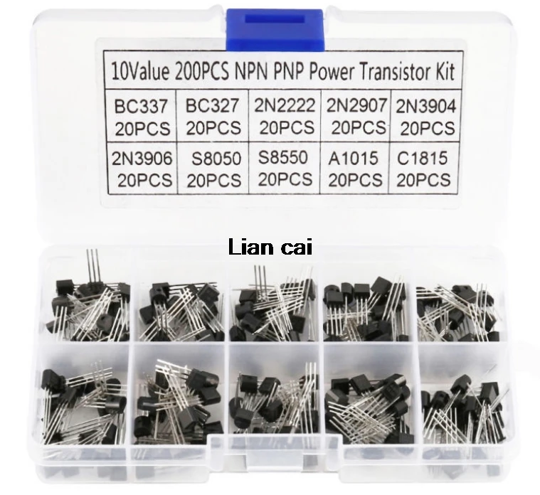 

BC337 BC327 2N2222 2N2907 2N3904 2N3906 S8050 S8550 A1015 C1815 транзисторный набор 10 Значение 200 шт., Фотоэлементы