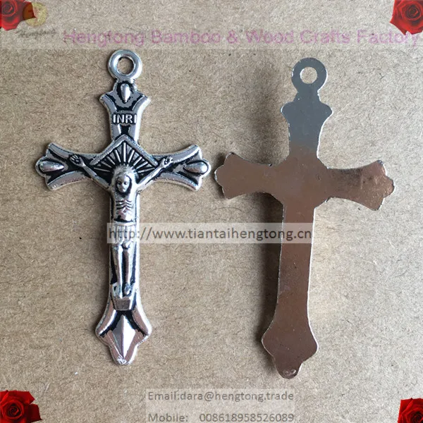 

Бесплатная доставка, 80 фотоэлементов, дешевый, с одним отверстием, сплав, крест, Италия, крест, модель, распятие в античном серебряном цвете