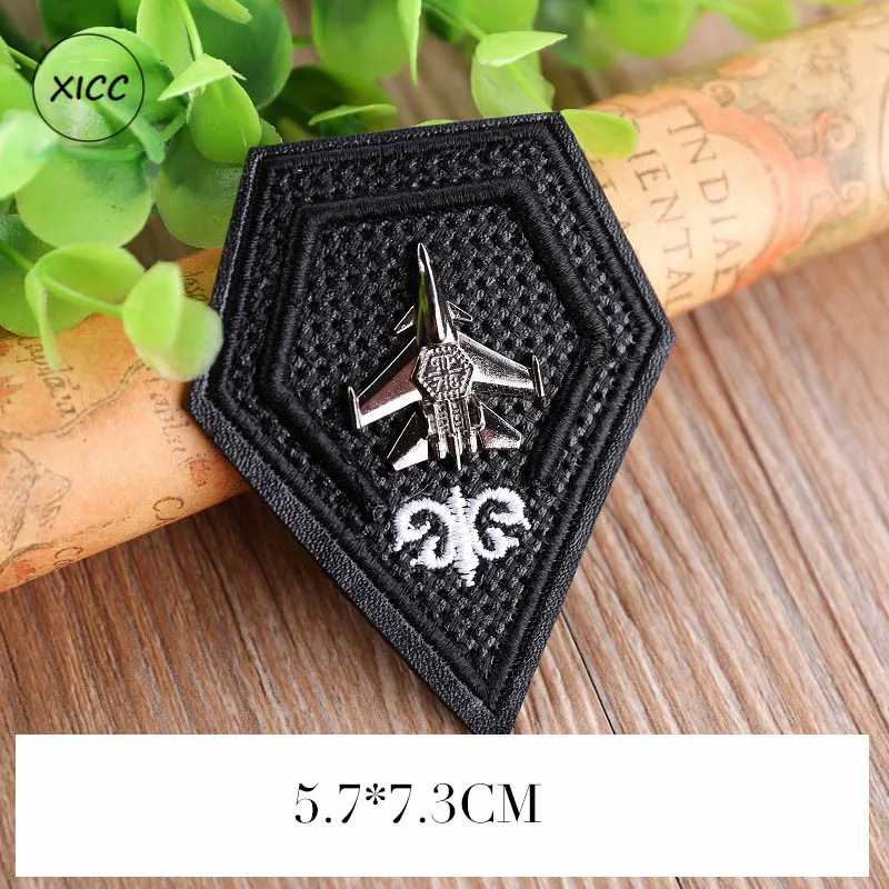 1pc 1-8 XICC DIY швейная кожа черный металл 3D вышивка одежды патч для одежды сумка джинсы на заказ наклейка аппликация для модных людей - Цвет: 1pc 1-8