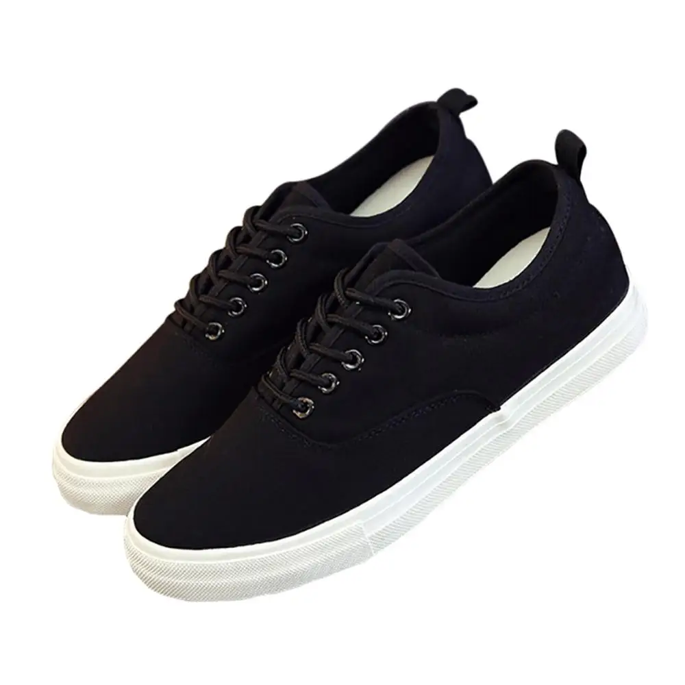 Hot sale Men summer casual shoes fashion black/white canvas breathable lace-up men flat sneakers size 39-44 a573m | Обувь
