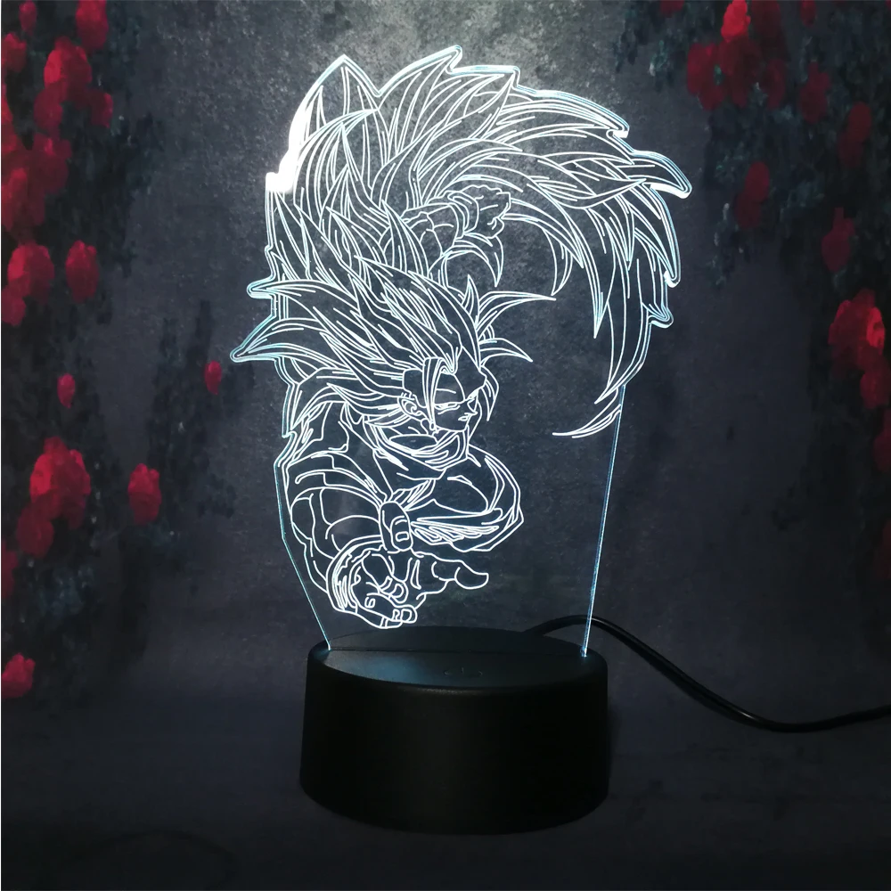 Японская аниме многоцветная 3D Светодиодная настольная лампа Dragon Ball Comic USB ночник