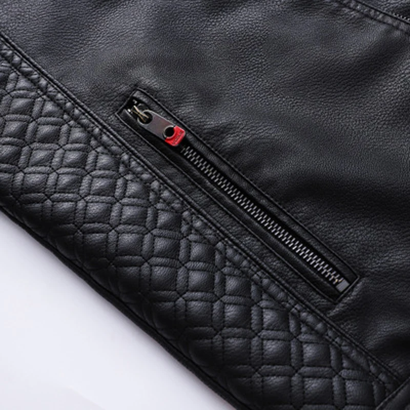 Брендовая мотоциклетная куртка бомбер Мужская бархатная кожаная новая модная