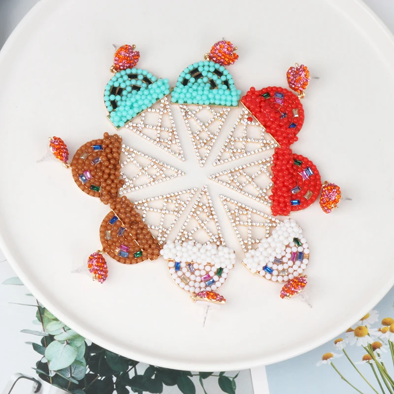 JURAN Ice Cream Earrings for Women Girls Party Drop Earrings Summer INS Trendy Drop Earrings Statement Wedding Jewelry