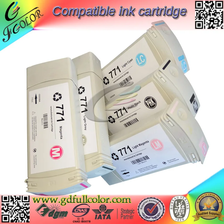 Replace ink cartridge with chip for HP designjet Z6200 printer inks Factory direct supplier