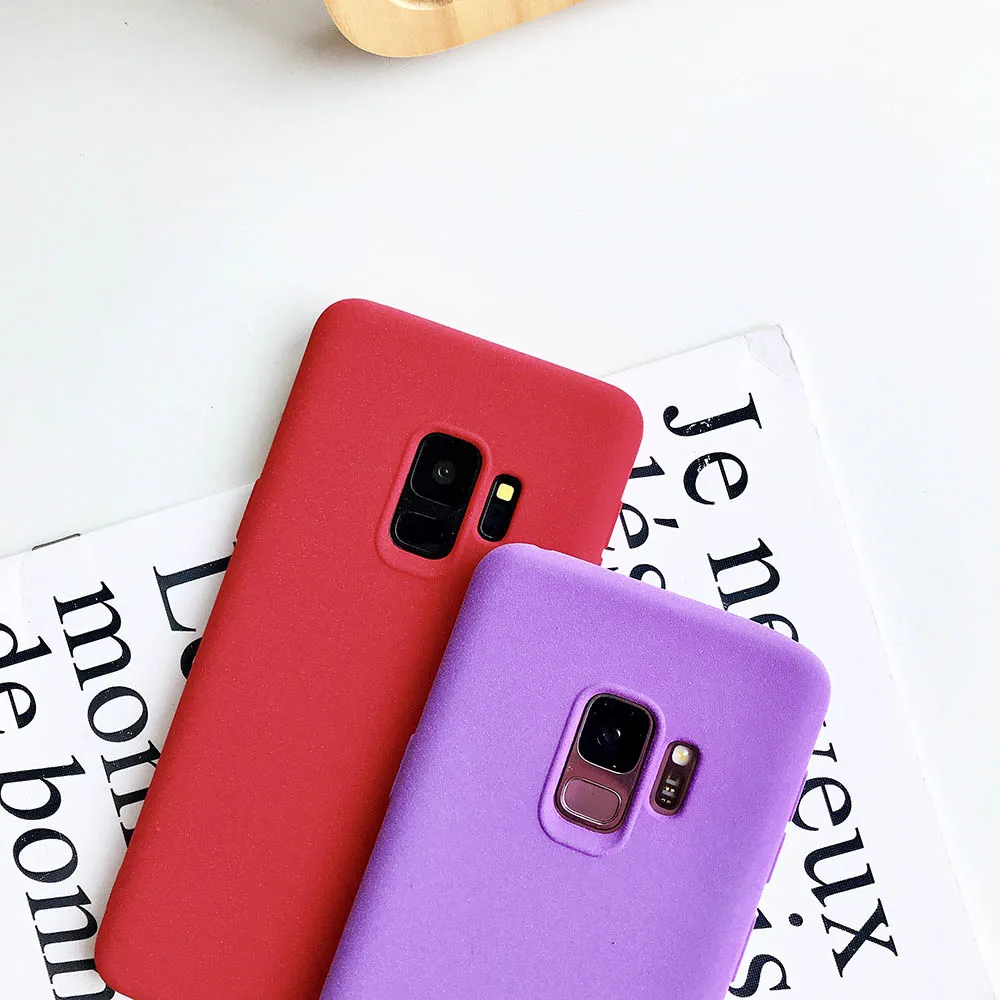 Fitted style Wool velvet texture paint pc case for Samsung galaxy S9 S8 coque Matte silicone cases samsung plus |
