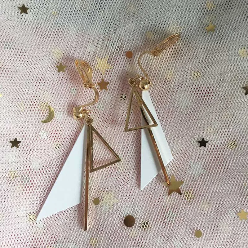 Женские серьги клипсы JIOFREE Корейская серьга геометрической формы подарочные