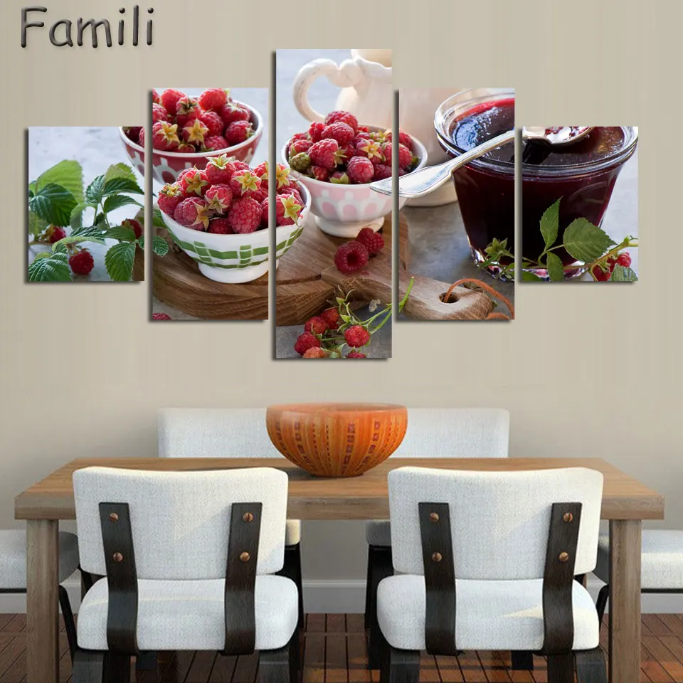 Набор для рисования на холсте Джем и еда 5 картин | Живопись каллиграфия