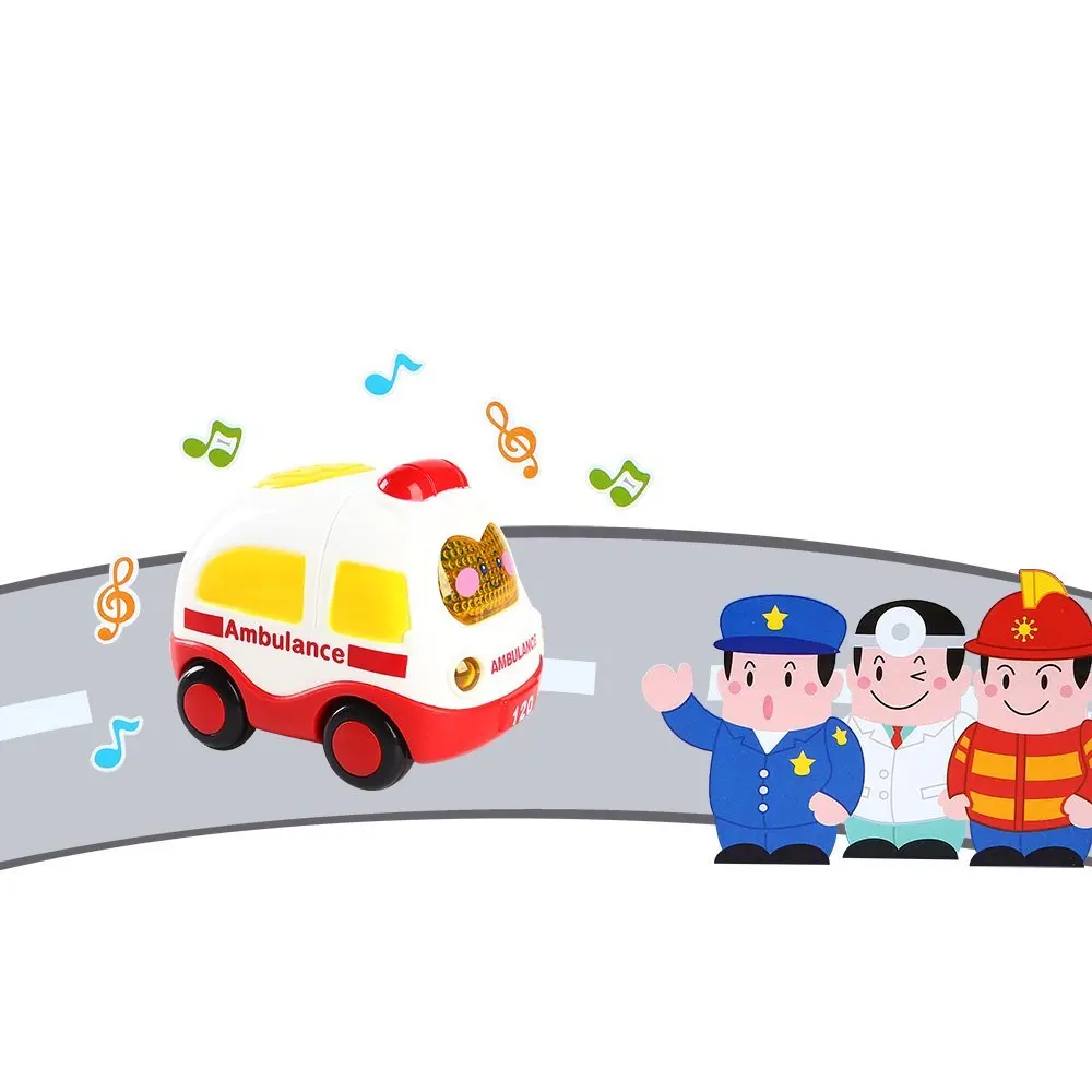 4 комплекта мини-автомобилей Push and Go питание от трения Кнопка экрана для освещения