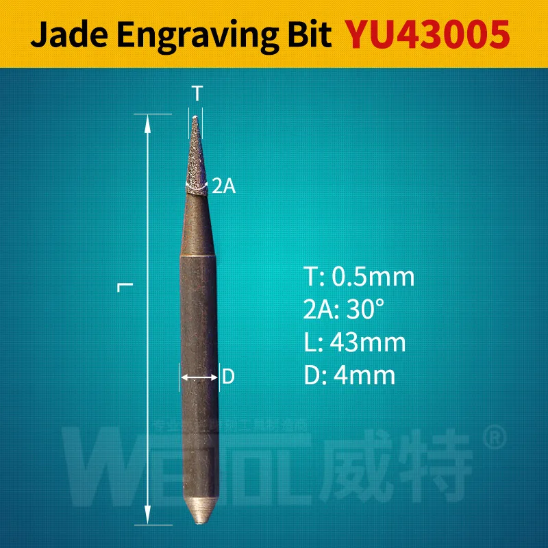 

Weitol 5 шт. инструменты для резьбы по нефриту гальванические алмазные фрезы для камня коническая шлифовальная головка