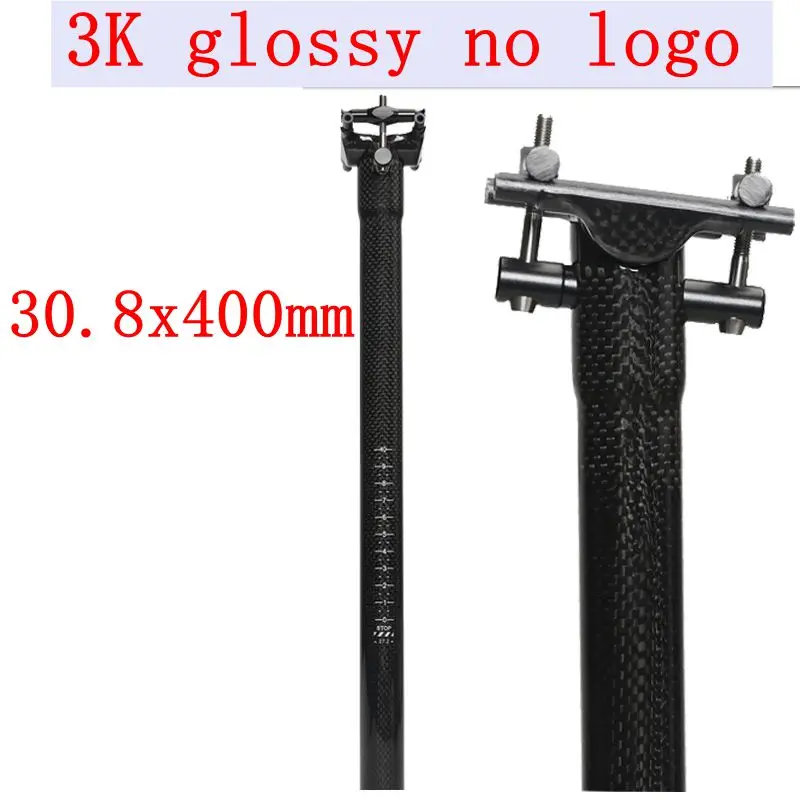 3k glossy no logo Toseek полный углеродного волокна подседельный штырь для горного велосипеда супер светильник MTB горный велосипед Подседельный штырь 27,2/30,8/31,6*400/450 мм - Цвет: 3k glossy no logo
