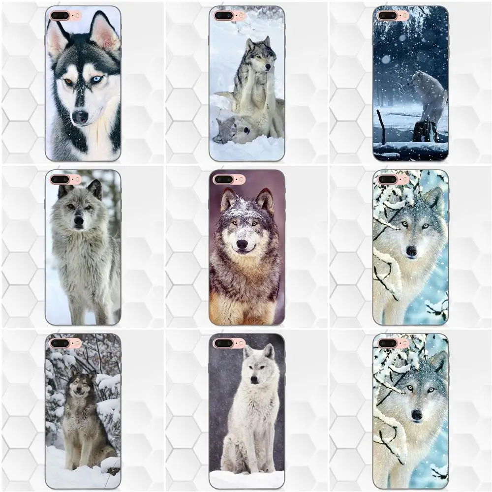 Мягкие ТПУ чехлы Capa Wolf On Snow для Xiaomi Redmi Note 2 3 4 4A 4X 5 5A 6 6A Plus Pro S2 Y2 | Мобильные телефоны