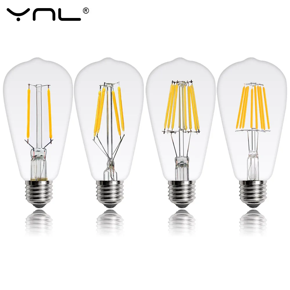 Retro E27 LED Light Bulb 2W 4W 6W 8W 220V 240V ST64 Antique Filament Vintage Edison Bulbs | Лампы и освещение