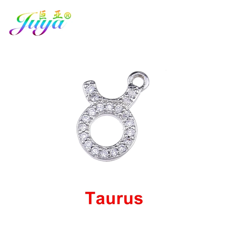 White Gold Juya DIY золото/серебро 12 Знак зодиака, Созвездие Подвеска Аксессуары Подвески для женщин браслет ожерелье серьги изготовление ювелирных изделий - Окраска металла: White Gold