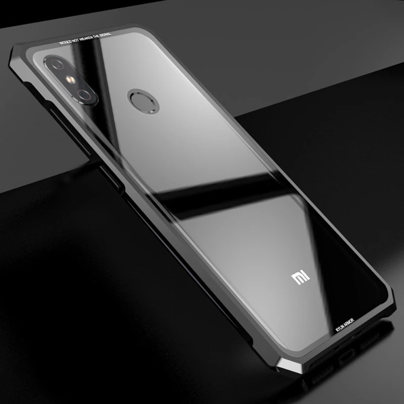 Закаленное Стекло для Xiaomi Mi 8 чехол роскошные назад металлический каркас Броня