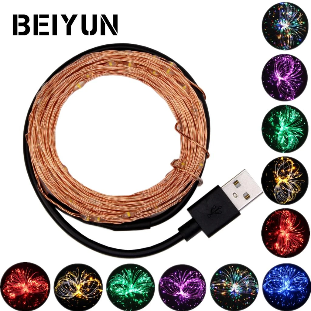 DC 5V 5M 10M USB зарядное устройство Светодиодная лента с питанием от RGB медная