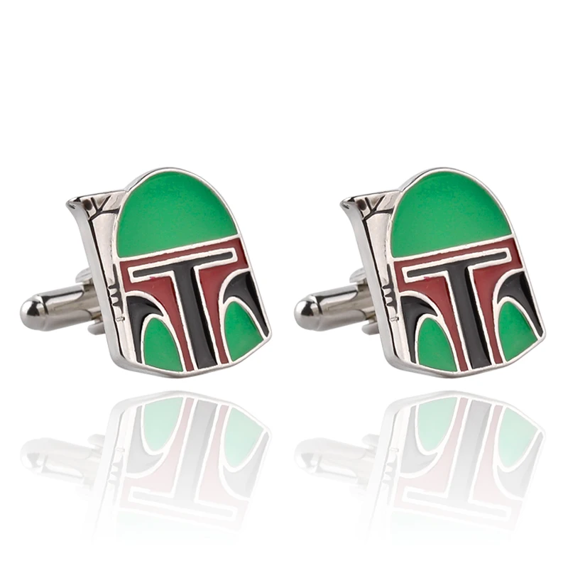 Men's Cufflinks Awesome Movie Star Wars Boba Fett Helmet French Cuff Links for Mens Wedding Groomsmans Gift For Men Whosale | Украшения