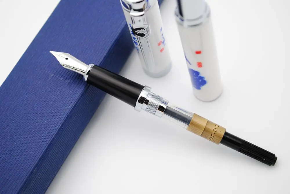 JINHAO 950 Роскошная перьевая ручка сине белая фарфоровая чернильная перо|Перьевые