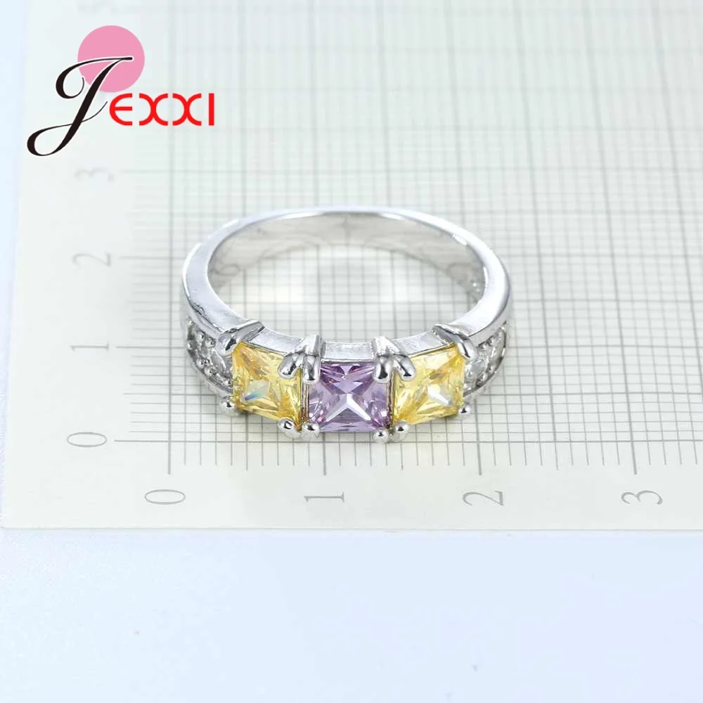 Классические кольца Eternity Band для свадьбы помолвки 925 пробы серебряные фиолетовые