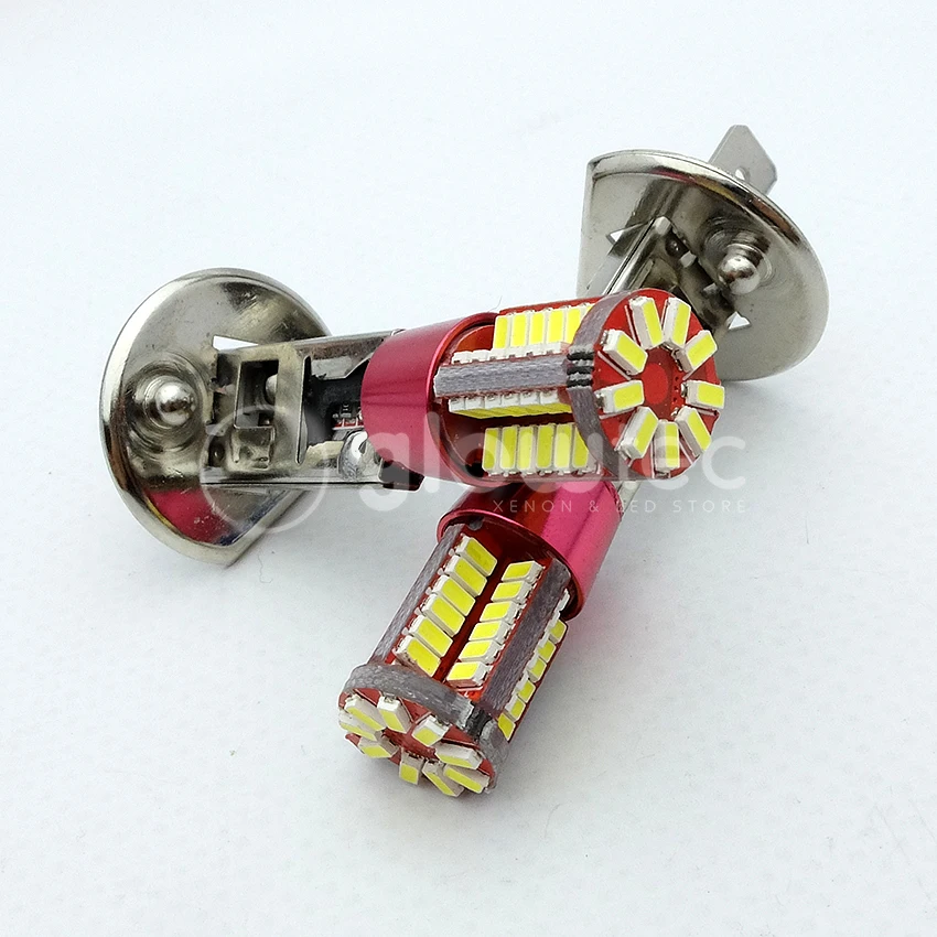 1 шт. H1 57smd 4014 яркие автомобильные ходовые огни 6000K белые светодиодные лампы