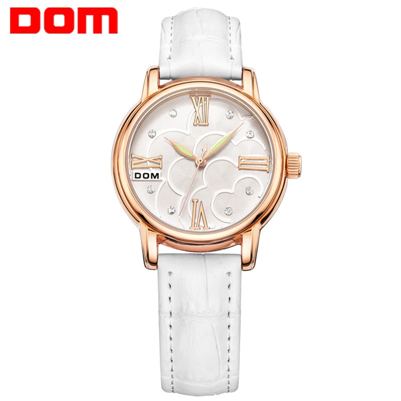 Watch women DOM Brand luxury Fashion Casual Lady Wrist watches leather waterproof quartz Stylish relogio feminino G-1028 | Наручные часы