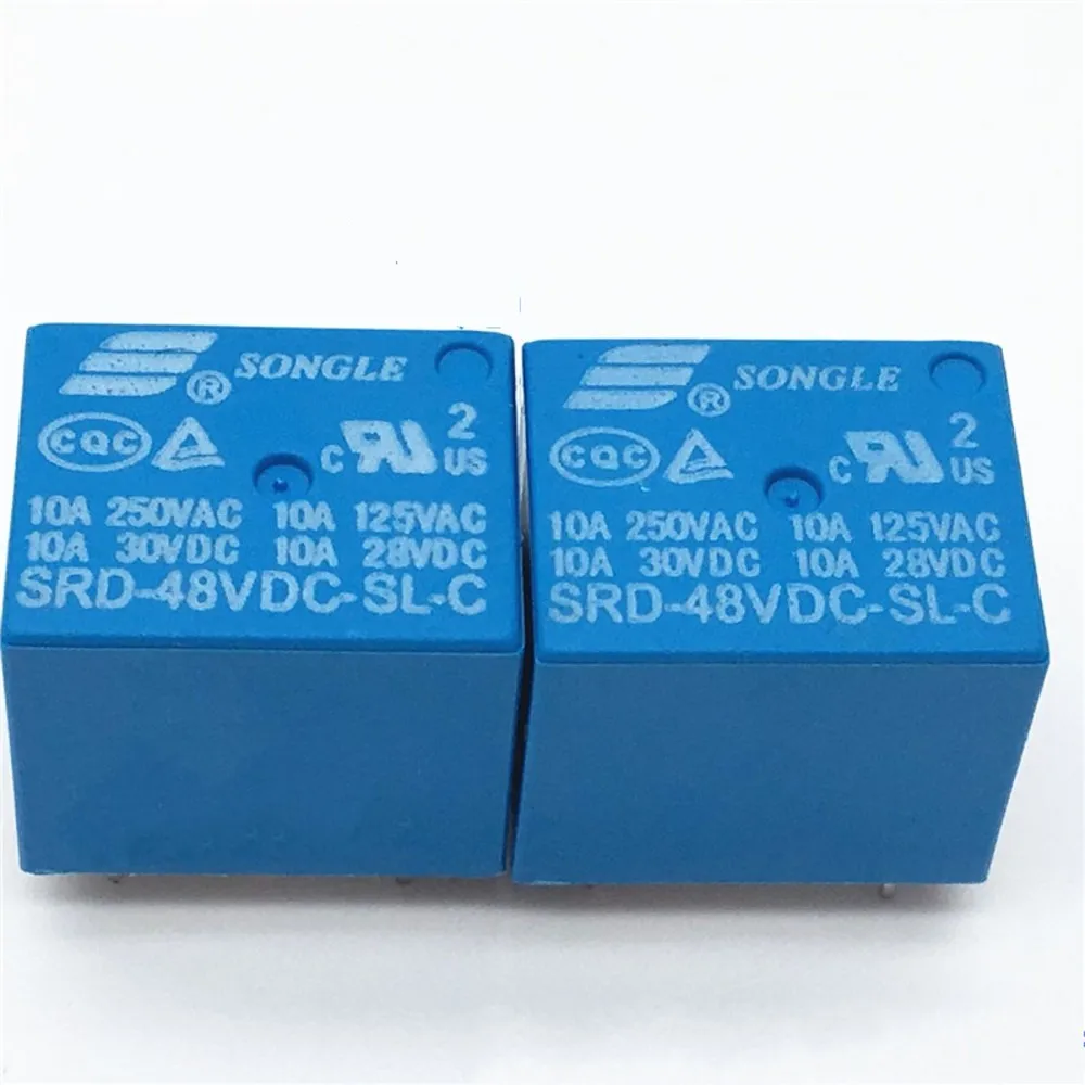 

original 48V Relay 5 PIN Conversion Type 250VAC SRD-48VDC-SL-C SRD-48V SRD-48VDC SRD-48VDC-SL 10A T73-48V Power Relay 50PCS