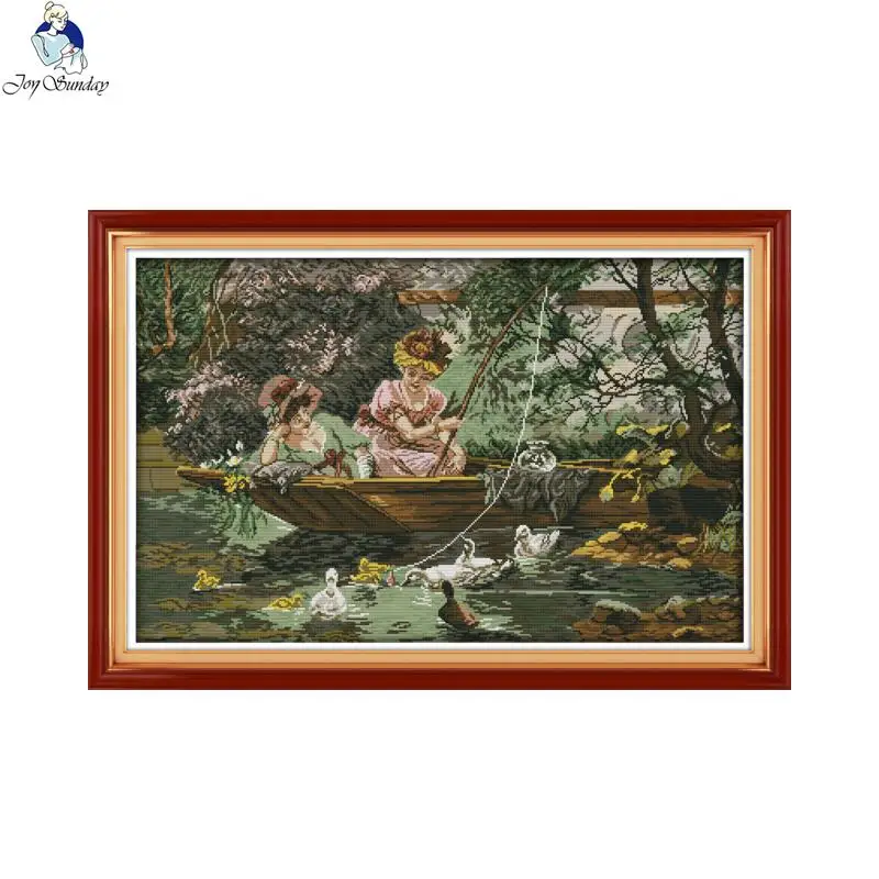 

Joy Sunday Girlfriend Patterns DIY Handmade DMC 14ct and 11ct Cross stitch kit Embroidery set Needlework