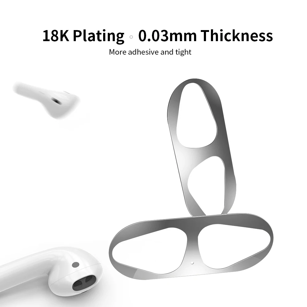 Пылезащитная пленка для Airpods 1 ультратонкая металлическая наклейка 18K с покрытием