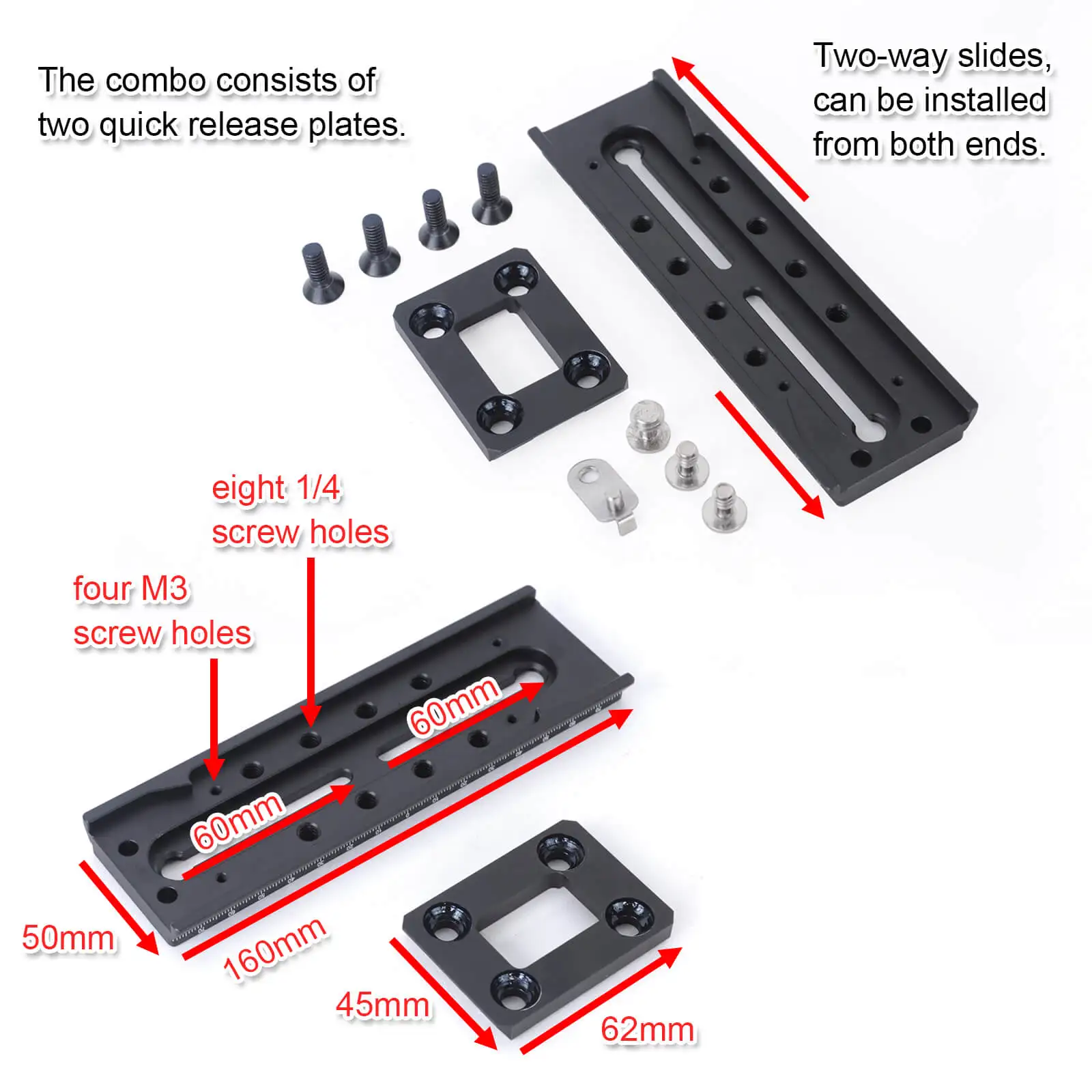Long Lens Support and Quick Release Plate for Fluid Head Manfrotto 500 700, Sachtler FSB 10/8/6,DV2/8/10SB/12SB,V14/18/ACE XL