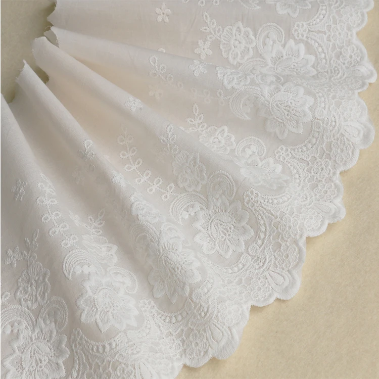 3 метра/упаковка 21 см бежево-белая хлопковая ткань для вышивки кружевная швейная